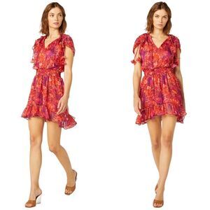 Misa Los Angeles Dominique Mini Dress in Abstract Butterfly Size S NWT